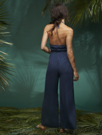5 Away On Vacay Wide Leg Jumpsuit Blue ARJWD03521 Roxy