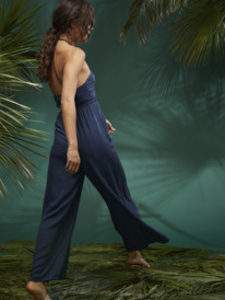 4 Away On Vacay Wide Leg Jumpsuit Blue ARJWD03521 Roxy