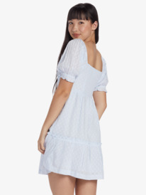 3 Chloe Kim Venice Daydream - Puff Sleeve Tiered Mini Dress for Women Bleu ARJWD03536 Roxy