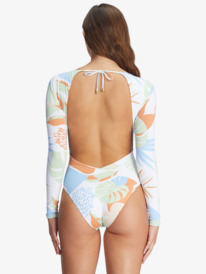 roxy, ROXY Baby Long Sleeve UPF 50 One-Piece Swimsuit, BRIGHT WHITE UNDERTONE S (wbb6) ROXY Baby - Long Sleeve UPF 50 One-Piece Swimsuit for Women ARJWR03189
