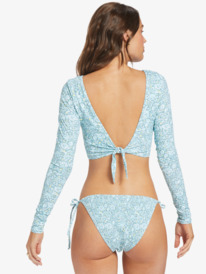 roxy, Seaside Tropics Long Sleeve Crop Rashguard, TOURMALINE PRETTY PAISLEY (bzb6) SEASIDE TROPICS LYCRA LS CROP ARJWR03200