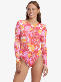 roxy, Sunrise Tides UPF 50 Rashguard Long Sleeve Swimsuit, HILO HIBISCUS - SMALL (rzn6) Sunrise Tides - Long Sleeve UPF 50 Rash Vest for Women ARJWR03202