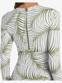 4 Warm Sand Onesie Active Cropped UPF 50 Long Sleeve Rashguard Green ARJWR03205 Roxy