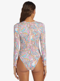 roxy, Warm Sand Onesie Active Cropped UPF 50 Long Sleeve Rashguard, SWIRLY DAZE (mdr6) WARM SAND ONESIE ARJWR03205