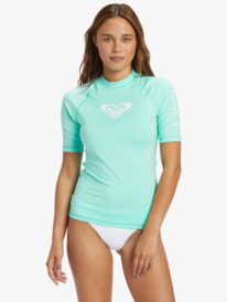 0 Whole Hearted Short Sleeve UPF 50 Rashguard Green ARJWR03207 Roxy