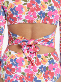 4 Bloomin Babe Long Sleeve One-Piece Swimsuit Pink ARJWR03216 Roxy