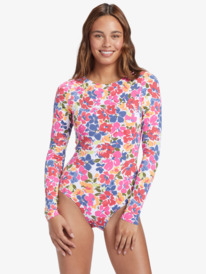 roxy, Bloomin Babe Long Sleeve One-Piece Swimsuit, BLOOMIN BABE - SWIM (mjy5) Bloomin Babe - Long Sleeve One-Piece Swimsuit for Women ARJWR03216