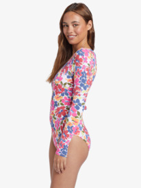 1 Bloomin Babe Long Sleeve One-Piece Swimsuit Pink ARJWR03216 Roxy