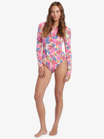 2 Bloomin Babe Long Sleeve One-Piece Swimsuit Pink ARJWR03216 Roxy