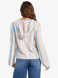 roxy, Cabo Trip Hooded Poncho, SNOW WHITE SHORESIDE STRIPE (wbk3) CABO TRIP ARJWT03280