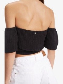4 Seaside Heaven Off The Shoulder Crop Top Black ARJWT03284 Roxy