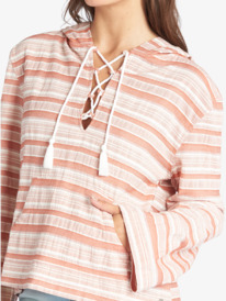 4 Paradise Calling Woven Poncho Hoodie Brown ARJWT03293 Roxy