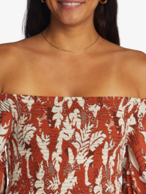 3 Like The Sun Off The Shoulder Top Brown ARJWT03309 Roxy
