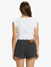 roxy, Sweetest Love Short Sleeve Crop Top, SNOW WHITE (wbk0) SWEETEST LOVE 2 ARJWT03314