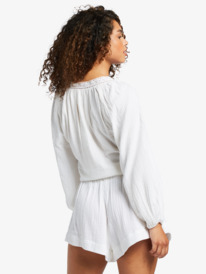 13 What A Vibe - Crop Top mit langen Ärmeln für Frauen Weiss ARJWT03315 Roxy