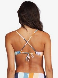 roxy, Beach Classics - Haut de bikini triangle pour Femme, BRIGHT WHITE S WARM STRIPES (wbb3) Beach Classics - Tri Bikini Top for Women ARJX303492