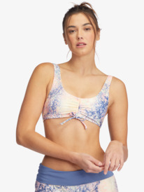 roxy, Roxy Active Athletic Bralette Bikini Top, BRIGHT WHITE CONCRETE JUNGLE (xwmg) Roxy Active 2022 - Athletic Bralette Bikini Top for Young Women ARJX303539