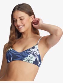 5 Printed Beach Classics Athletic Triangle Bikini Top Blue ARJX303571 Roxy