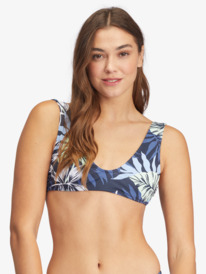 roxy, Printed Beach Classics Bralette Bikini Top, MOOD INDIGO SEASIDE TROPICS (bsp9) Printed Beach Classics - Bralette Bikini Top for Women ARJX303573