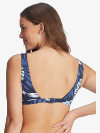 2 Printed Beach Classics D-Cup Underwire Triangle Bikini Top Blue ARJX303580 Roxy