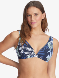 0 Printed Beach Classics D-Cup Underwire Triangle Bikini Top Blue ARJX303580 Roxy