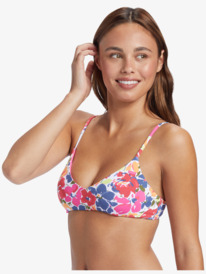 1 Printed Beach Classics Athletic Triangle Bikini Top Pink ARJX303613 Roxy