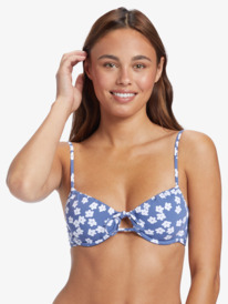 roxy, Blumen - Underwired Bralette Bikini Top for Women, BIJOU BLUE FLORAL DELIGHT (bng8) Blumen - Underwired Bralette Bikini Top for Women ARJX303618