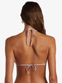 4 Printed Beach Classics Tiki Triangle Bikini Top Orange ARJX303624 Roxy