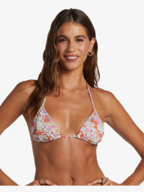 0 Printed Beach Classics Tiki Triangle Bikini Top Orange ARJX303624 Roxy