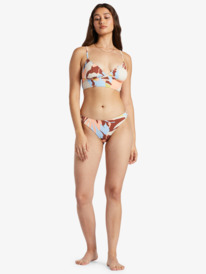 9 Floradelic Cheeky Printed Bikini Bottoms Brown ARJX403544 Roxy