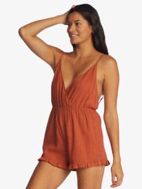 2 Honest Love Strappy Beach Romper Brown ARJX603160 Roxy