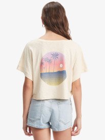2 When In Hawaii Boat Neck T-Shirt Beige ARJZT07135 Roxy