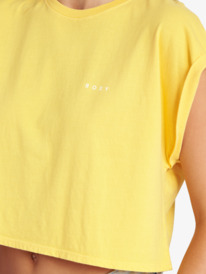 4 Retro Sunny Day Cropped Dolman T-Shirt Yellow ARJZT07266 Roxy
