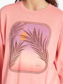 4 Sunset Photo Oversized Long Sleeve T-Shirt Pink ARJZT07271 Roxy