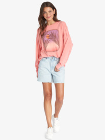 1 Sunset Photo Oversized Long Sleeve T-Shirt Pink ARJZT07271 Roxy
