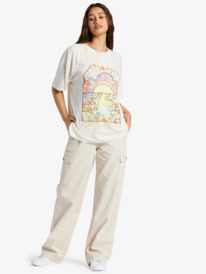 3 On The Hill Oversized Graphic T-Shirt White ARJZT07511 Roxy