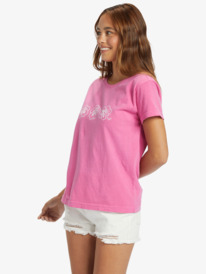 2 Happy Hibiscus Boyfriend T-shirt Pink ARJZT07573 Roxy