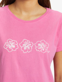 3 Happy Hibiscus Boyfriend T-shirt Pink ARJZT07573 Roxy