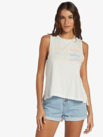 0 Kinda Salty High-Low Hem Muscle Tank White ARJZT07627 Roxy