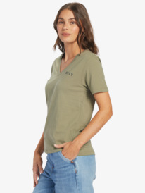 1 Tropical Oasis V-Neck T-Shirt Beige ARJZT07658 Roxy