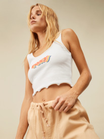 8 Womens Retro Roxy Stack Vest Top White ARJZT07717 Roxy
