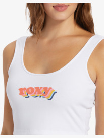 12 Womens Retro Roxy Stack Vest Top White ARJZT07717 Roxy