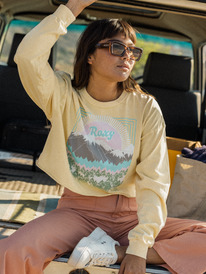 0 Sunny Side Up - Long Sleeve Oversized T-Shirt for Women Jaune ARJZT07733 Roxy