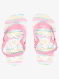 roxy, Toddler's Tahiti Flip-Flops, WHITE/CRAZY PINK PRINT (wzt) Tahiti - Sandals for Toddlers AROL100005