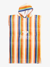 roxy, Girls 8-16 Stay Magical Printed Hooded Poncho Towel, PAPAYA PUNCH RG BEACHIN STRIPE (mfq3) Stay Magical Printed - Hooded Poncho Towel ERGAA03168