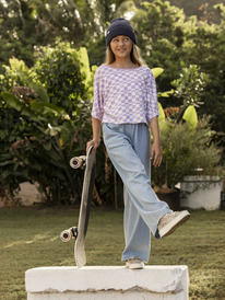 1 Here Comes The Weekend - Pantalón palazzo en denim para Chicas 4-16 Azul ERGDP03073 Roxy