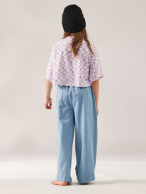 4 Here Comes The Weekend - Pantalón palazzo en denim para Chicas 4-16 Azul ERGDP03073 Roxy