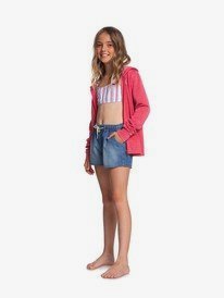 1 Honey Sunday - Short élastique en denim pour Fille 4-16 Bleu ERGDS03057 Roxy