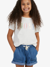 6 Girls 4-14 Lazy Song Denim Shorts Blue ERGDS03071 Roxy