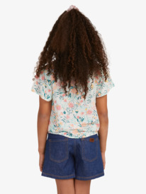 5 Girls 4-14 Just Be Happy High Waisted Denim Shorts Blue ERGDS03072 Roxy